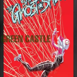پوستری با ابعاد 60x40 یا 70x40 سانتی‌متر از جلد کمیک "Spider-Gwen: Ghost-Spider" که گوین استیسی (گوست-اسپایدر) را در لباس سفید، صورتی و سیاه خود در حالتی پویا در میان تارهای عنکبوت سفید رنگ بر روی پس‌زمینه‌ای قرمز روشن نشان می‌دهد. عنوان "SPIDER-GWEN: GHOST-SPIDER" در بالای پوستر دیده می‌شود.