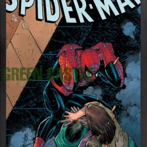 پوستری با ابعاد 60x40 یا 70x40 سانتی‌متر از جلد کمیک "The Amazing Spider-Man" با عنوان "Dead Wrong" که اسپایدرمن را در لباس قرمز و آبی خود در حال نجات دو نفر از یک موقعیت خطرناک در پس‌زمینه‌ای تاریک و پر دود نشان می‌دهد.