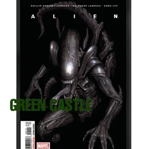 پوستری با ابعاد 60x40 یا 70x40 سانتی‌متر از جلد کمیک "Alien Vol 6" که یک زنومورف (بیگانه) با پوست خاکستری تیره، دندان‌های تیز و زبان بیرون زده‌اش را در پس‌زمینه‌ای کاملاً سیاه نشان می‌دهد. عنوان "ALIEN" در بالای پوستر و لوگوی "MARVEL" در پایین دیده می‌شوند.