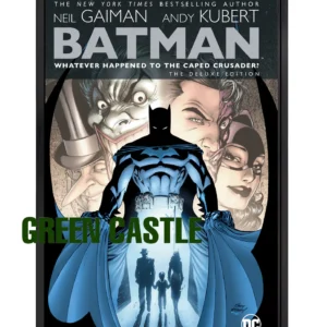 پوستری با ابعاد 60x40 یا 70x40 سانتی‌متر از جلد کمیک "Batman: Whatever Happened to the Caped Crusader?" که بتمن را از پشت در مرکز نشان می‌دهد، در حالی که خانواده وین (پدر، مادر، پسر) در سایه شنل او قرار دارند و چهره‌های جوکر، پنگوئن و کت‌ومن در بالای سر بتمن دیده می‌شوند.