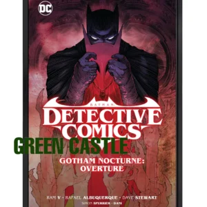 پوستری با ابعاد 60x40 یا 70x40 سانتی‌متر از جلد کمیک "Detective Comics #1071" که بتمن را با کلاه سرپوشیده و در حال نگه داشتن ماسک بتمن در دستانش نشان می‌دهد. پس‌زمینه قرمز تیره با دست‌های بلند و کشیده است. لوگوی DC و عنوان "DETECTIVE COMICS GOTHAM NOCTURNE: OVERTURE" در پوستر مشخص هستند.
